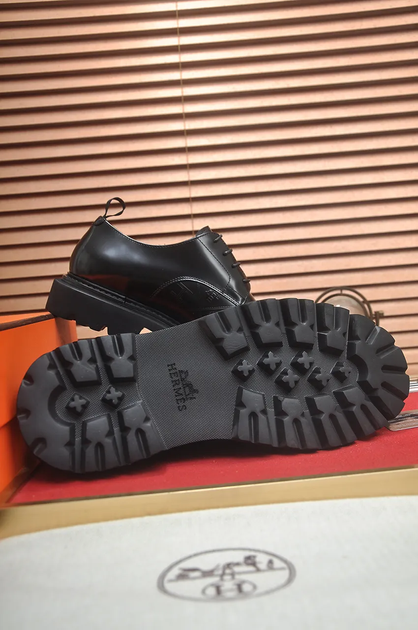 Men's men's shoes 💰720💶【[Hermes HERMES】】(High-end Niuli) New 🍀 HERMES - top version of classic casual leather shoes! Made of imported original cowhide, the inner top layer is comfortable cowhide lining! Original wear-resistant rubber foam outsole! High quality products! Code number 38-45 (45 customized)